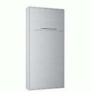 ARMOIRE LIT ESCAMOTABLE KOMPACT OUVERTURE ASSISTÉE, COLORIS BLANC MAT COUCHAGE 90*200 CM.