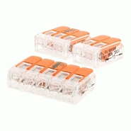 Panachage de 60 bornes de raccordement S221 COMPACT - 2/3/5 conducteurs avec leviers 4mm² - Orange - Wago
