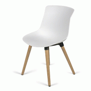 Chaise coque Lumo Wood - Blanc