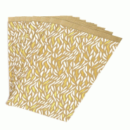 Clairefontaine Sachet de 50 pochettes kraft 50 g/m², 12x24+4,5cm, motif Vagues - blanc 394115C