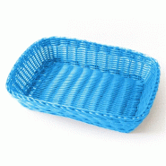 Corbeille effet osier 30x22x7cm polypropylène bleu turquoise - par 12