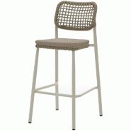 Dante - Tabouret de bar empilable Piètement sable + Corde