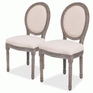 Décoshop26 - Lot de 2 chaises de salle à manger cuisine style classique en tissu crème CDS020434 - 3001089299788 Décoshop26 - Lot de 2 chaises de salle à manger cuisine style classique en tissu crème CDS020434 - 3001089299788