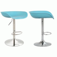 Décoshop26 - Lot de 2 tabourets de bar assise réglable en hauteur et pivotant en plastique bleu pieds tulipe en métal chromé avec TDB10269 - bleu Décoshop26 - Lot de 2 tabourets de bar assise réglable en hauteur et pivotant en plastique bleu pieds tulipe en métal chromé avec TDB10269 - bleu