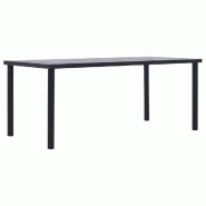 Décoshop26 - Table de salle à manger design moderne 200 x 100 x 75 cm MDF et métal couleur noir et gris béton DEC036892 - gris métal 3000261456605 Décoshop26 - Table de salle à manger design moderne 200 x 100 x 75 cm MDF et métal couleur noir et gris béton DEC036892 - gris métal 3000261456605