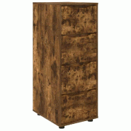 Helloshop26 - Armoire de rangement rectangulaire avec tiroirs pratique salon chambre 40 x 48 x 105 cm en bois d'ingénierie chêne 02_0054656 - Bois m
