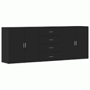 Helloshop26 - Buffet bahut commode armoire meuble de rangement organisateur cuisine salle de séjour salons 3 pcs bois d'ingénierie 02_0037158 - 3000 Helloshop26 - Buffet bahut commode armoire meuble de rangement organisateur cuisine salle de séjour salons 3 pcs bois d'ingénierie 02_0037158 - 3000