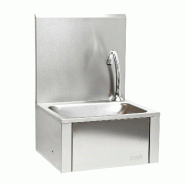 Helloshop26 - Évier lavabo acier fin gastro commande au genou lave-main anti-jet 16_0002395 - 3000051151536