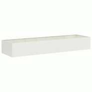 Helloshop26 - Jardinière design moderne extérieur 280 x 80 x 40 cm stabilité accrue finition naturelle en acier blanc 02_0051543 - blanc acier 3000