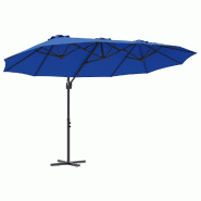 Helloshop26 - Parasol inclinable moderne extérieur 372 x 198 x 243 cm en polyester azur 02_0058752 - aluminium 3000240754395