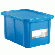 ITALCONCEPT L2G Bac Poissonnerie Bleu 55L, Parois Et Fond Pleins, 330 x 600 x 400mm - 3616350240811