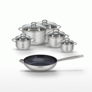 Lot Poêle 32 cm & 5 Faitouts Elo Profi Therm Platinum - gris inox 3176239989687