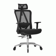 OfficeSense OS200 Chaise de Bureau Ergonomique – Chaise en Maille avec Appui-tête – Adultes – Noir - noir plastique 8721042800848