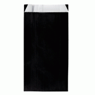 Pochettes cadeaux kraft vergé noir 17+7x26cm - par 250 - Emballage rapide et facile