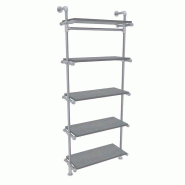 Structure Urban L104xH243cm pour 5 tablettes - tube Ø34,5mm - métal mat - système d'agencement tubulaire