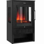 TecTake GmbH tectake Cheminée électrique AIDAN avec 2 niveaux de chauffe  Noir - noir acier 406277