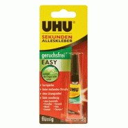 UHU Colle instantanée EASY, sans solvants, tube de 3 g - 46130