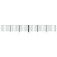 Vidaxl panneau de clôture avec poteaux fer 10,2 x 1,2 m vert 278666