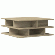 VidaXL Table basse chêne sonoma 70x70x29 cm bois d'ingénierie Modèle Atlas Extensible - 840746