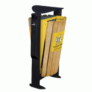 ARKEA Corbeille façades bois 2 x 60L avec cendrier Gris / Jaune