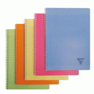 Clairefontaine Lot de 10 Cahier Linicolor Fresh A4, 100p./50 feuilles 90 g/m² reliure intégrale, couv. Polypro assortis, Séyès - 3329683281153