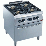 Diamond - Fourneau gaz 4 feux vifs, four gaz GN 2/1 "POWERFUL" - réf. G22/4BF8PW-N - gris AKS-G22/4BF8PW-N