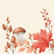 DUNI - Serviette 40x40cm ouate 4 plis Woodland - 6x50 = 300 pièces - multicolore Matériau naturel 228813