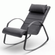 FAUTEUIL RELAX RICK TISSU POLYURETHANE PIETEMENT METAL NOIR MAT