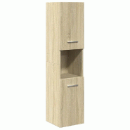 Helloshop26 - Armoire de salle de bain avec rangement moderne 30 x 30 x 130 cm style épuré en bois d'ingénierie chêne sonoma 02_0049699 - Bois mas