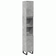 Helloshop26 - Armoire de salle de bain avec rangement ouvert 30 x 30 x 190 cm design industriel en bois d'ingénierie gris béton 02_0051081 - vert Bo