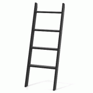 Helloshop26 - Étagère échelle 4 niveaux 50 x 137 cm rangement polyvalent style rustique en pin noir 20_0014732 - 3000228420571