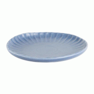 Lot de 6 assiettes rondes plates (Ø)205 mm, en porcelaine bleue, CORALLITE Lot de 6 assiettes rondes plates (Ø)205 mm, en porcelaine bleue, CORALLITE