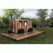 Maison container design et moderne MODERNA - 14 m², container Dry 20 pieds, isolation extérieure, bardage bois ou métallique