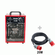 PACK Aérotherme portable électrique DANIA 5 kW + Rallonge 20 m 400 V - INELCO/HEATCOM - 88844027+3160105_0