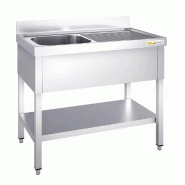 Plonge inox 1200x600mm avec 1 bac à gauche et égouttoir à droite PREMIUM - GOLDINOX - inox 3701770815685 Plonge inox 1200x600mm avec 1 bac à gauche et égouttoir à droite PREMIUM - GOLDINOX - inox 3701770815685