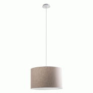 ROSSINI ILLUMINAZIONE Suspension Rossini Avec Abat-Jour Cylindrique Ivoire - Structure En Métal Blanc - Douille E27, Puissance 75W, Ip20, Ø 48 X 30