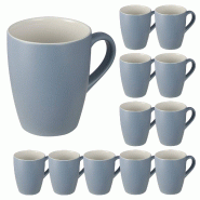 San Ignacio - Set de 12 tasses 340ml en porcelaine 8,3x5,7x10,2cm - Noia - bleu porcelaine PK10148 San Ignacio - Set de 12 tasses 340ml en porcelaine 8,3x5,7x10,2cm - Noia - bleu porcelaine PK10148