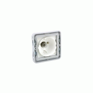 Socle étanche avec voyant plexo composable ip55  gris et blanc