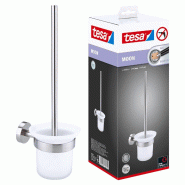 Tesa Moon brosse wc, acier inoxydable look, adhésif, technologie sans percer, 145 mm x 112 mm x 379 mm - argenté métal 40302-00000-00