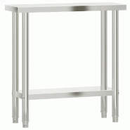 VidaXL Table de travail de cuisine 82,5x30x85 cm acier inoxydable - 376451