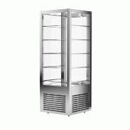 Vitrine panoramique réfrigérée positive grise 2 portes et 5 étagères - 550 L