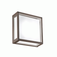Zafferano Applique et plafonnier carré 25x25 cm aluminium Corten IP54 E27 extérieur - marron 8052536912663