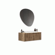 AQA Design Composition de salle de bain en MDF 3 pièces de chêne VENERE. L.90 P.45 H.190 MPVE36-QUE - marron Bois manufacturé MPVE36-QUE