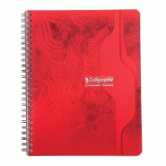 Cahier Calligraphe petits carreaux à spirales - 180 pages - 70g/m² - 17x22cm - Coloris assortis