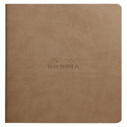 Carnet souple Rhodiarama taupe A5, 64p./32 feuilles ivoire 90 g/m² piquées, ligné - beige 116404C