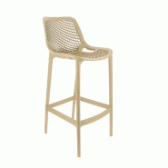 Chaise haute de bar empilable d'extérieur en polypropylène Air coloris taupe (4)