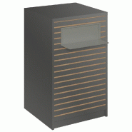 Comptoir Vertigo H T03naturel solo L60cm 1 tabl.Couliss.2tabl.Amovibles grisalu