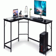COSTWAY Bureau en L, d'Angle, pour PC et Bureau, Noir - noir Bois manufacturé TI83904NW