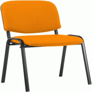 Décoshop26 - Chaise visiteur empilable zone d'attente en tissu orange piètement à 4 pieds en métal noir 10_0008403 - 3000266635159