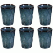 Gobelet expresso en grès bleu Au grès du temps Lot de 6 The Home Deco Factory - bleu 3700866344719 Gobelet expresso en grès bleu Au grès du temps Lot de 6 The Home Deco Factory - bleu 3700866344719